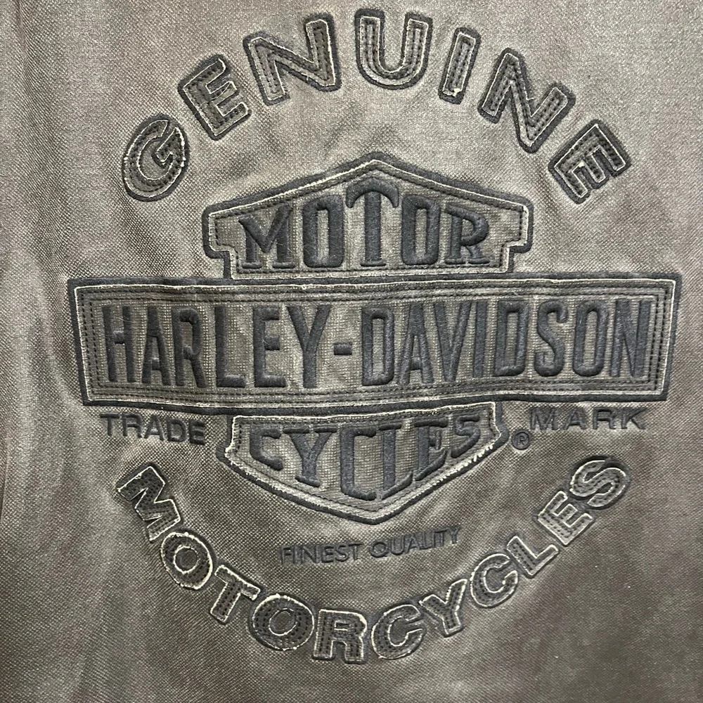 Harley-Davidson Men's Dark Gray Canvas Bomber Jacket - Picture 4 of 10